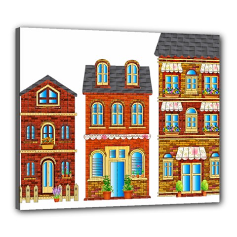 City Buildings Brick Architecture Canvas 24  X 20  (stretched) by Simbadda