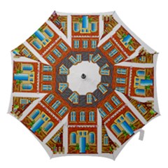 City Buildings Brick Architecture Hook Handle Umbrellas (small) by Simbadda