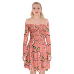 Fruit Apple Off Shoulder Skater Dress by HermanTelo