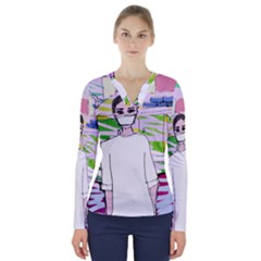 Nurse V-neck Long Sleeve Top by snowwhitegirl
