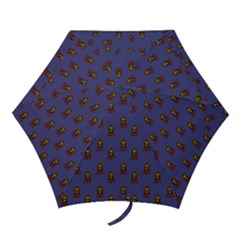 Nerdy 60s  Girl Pattern Dark Purple Mini Folding Umbrellas by snowwhitegirl