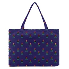 Nerdy 60s  Girl Pattern Blue Zipper Medium Tote Bag by snowwhitegirl