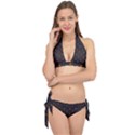Nerdy 60s  Girl Pattern Grey Tie It Up Bikini Set View1