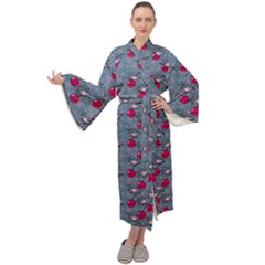 Cherries An Bats Maxi Velour Kimono by snowwhitegirl