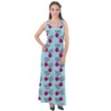 Cherries An Bats Aqua Sleeveless Velour Maxi Dress View1