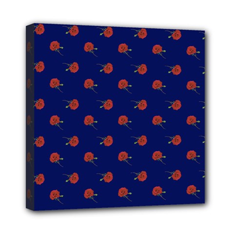 Red Rose Blue Mini Canvas 8  X 8  (stretched) by snowwhitegirl