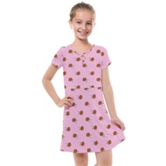 Peach Rose Pink Kids  Cross Web Dress by snowwhitegirl