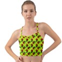 Red Roses Lime Green Mini Tank Bikini Top View1