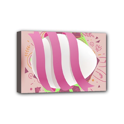 Easter Egg Colorful Spring Color Mini Canvas 6  X 4  (stretched) by Simbadda
