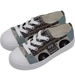 Radio Cassette Speaker Sound Audio Kids  Low Top Canvas Sneakers by Simbadda