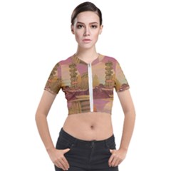 Planet Rocks City Base Fiction Short Sleeve Cropped Jacket by Simbadda