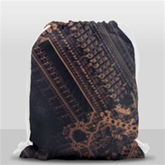 Fractals Abstraction Tla Designs Drawstring Bag (small) by Simbadda