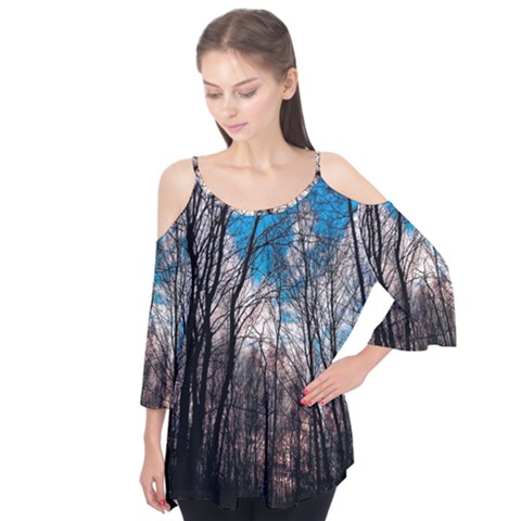 Winter Tree Park Sky Nature Flutter Tees by Simbadda