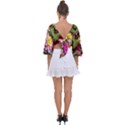 Summer Lantana w Bee Tie Back Butterfly Sleeve Chiffon Top View2