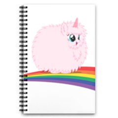 Pink Fluffy Unicorns Dancing On Rainbows Drawing 5 5  X 8 5  Notebook by Sudhe