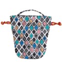 Diamond Shapes Pattern Drawstring Bucket Bag View2