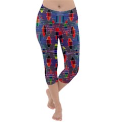 Colorful 63 Lightweight Velour Capri Yoga Leggings by ArtworkByPatrick