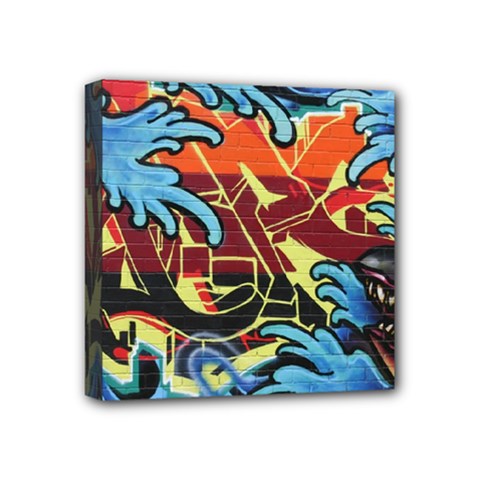 Graffiti Colourful Street Art Art Mini Canvas 4  X 4  (stretched) by Simbadda