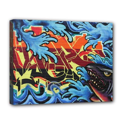 Graffiti Colourful Street Art Art Canvas 14  X 11  (stretched) by Simbadda