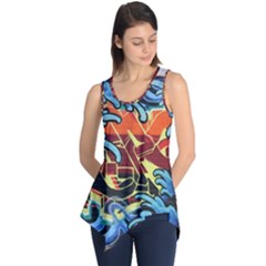 Graffiti Colourful Street Art Art Sleeveless Tunic by Simbadda