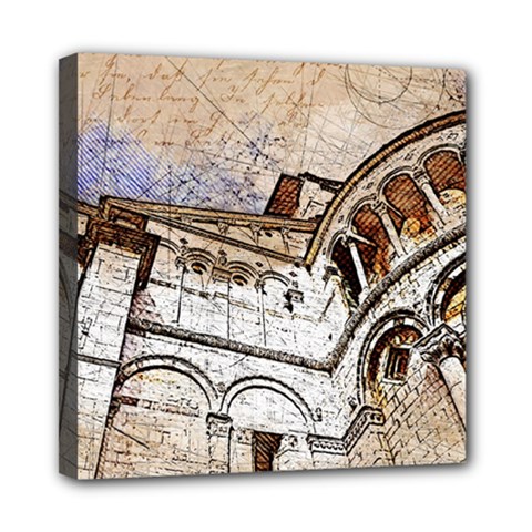 Building Architecture Columns Mini Canvas 8  X 8  (stretched) by Simbadda