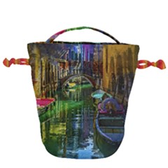 Venice City Italy Architecture Drawstring Bucket Bag by Simbadda