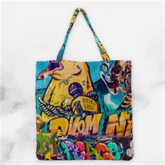 Graffiti Street Art Mountains Wall Grocery Tote Bag by Simbadda