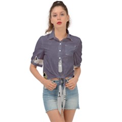 Cute Cats Tie Front Shirt  by Valentinaart