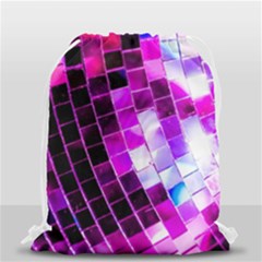 Purple Disco Ball Drawstring Bag (small) by essentialimage