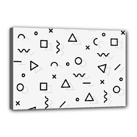 Memphis Pattern Canvas 18  X 12  (stretched) by Vaneshart