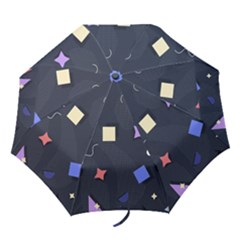Memphis Pattern With Geometric Shapes Folding Umbrellas by Vaneshart