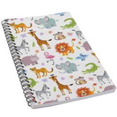Children Seamless Wallpaper With Cute Funny Baby Savanna Animals 5 5  X 8 5  Notebook by Vaneshart