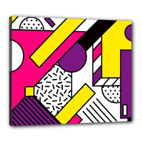 Memphis Colorful Background With Stroke Canvas 24  X 20  (stretched) by Vaneshart