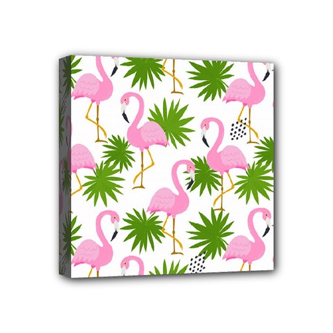 Seamless Pattern With Cute Flamingos Mini Canvas 4  X 4  (stretched) by Vaneshart