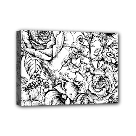 Vintage Floral Vector Seamless Pattern With Roses Mini Canvas 7  X 5  (stretched) by Vaneshart