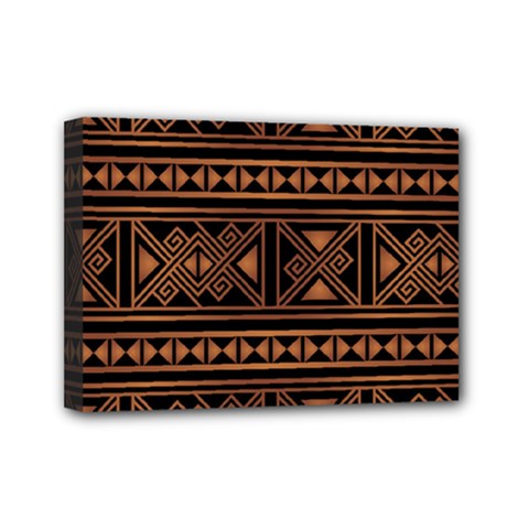 Colorful Bright Ethnic Seamless Striped Pattern Background Orange Black Colors Mini Canvas 7  X 5  (stretched) by Vaneshart