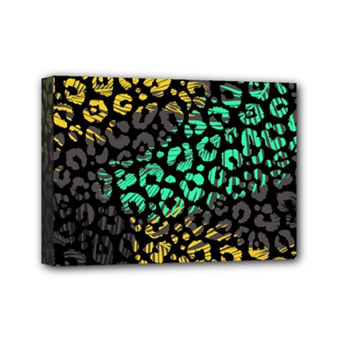 Abstract Geometric Seamless Pattern With Animal Print Mini Canvas 7  X 5  (stretched) by Vaneshart