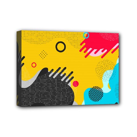 Abstract Colorful Pattern Shape Design Background Mini Canvas 7  X 5  (stretched) by Vaneshart