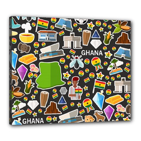 Vector Flat Seamless Texture Pattern Ghana Canvas 24  X 20  (stretched) by Vaneshart