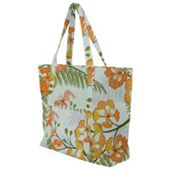 Peacock Flower Seamless Pattern Zip Up Canvas Bag by Vaneshart