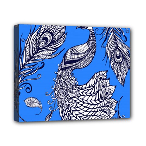 Peacock Bird Feathers Seamless Background Pattern Canvas 10  X 8  (stretched) by Vaneshart