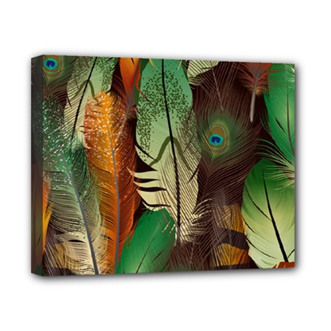 Feathers Realistic Pattern Canvas 10  X 8  (stretched) by Vaneshart