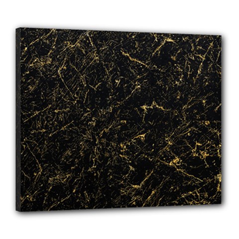 Black Marbled Surface Canvas 24  X 20  (stretched) by Vaneshart