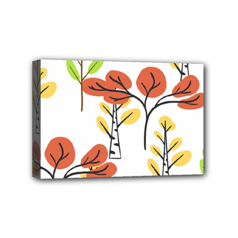 Tree Autumn Forest Landscape Mini Canvas 6  X 4  (stretched) by Mariart