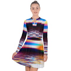 Lake Sea Water Wave Sunset Long Sleeve Panel Dress by HermanTelo