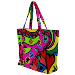 Seamless Doodle Zip Up Canvas Bag by Vaneshart