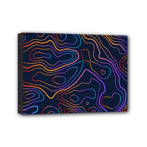 Topographic Colorful Contour Illustration Background Mini Canvas 7  X 5  (stretched) by Vaneshart