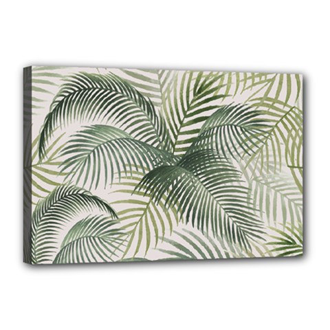 Vector Palm Leaves Pattern  Illustration Canvas 18  X 12  (stretched) by Vaneshart