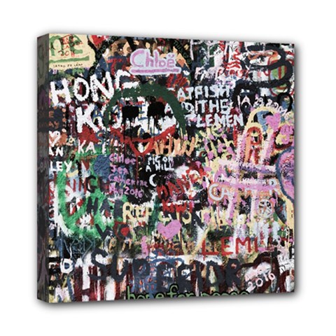 Graffiti Wall Background Mini Canvas 8  X 8  (stretched) by Vaneshart