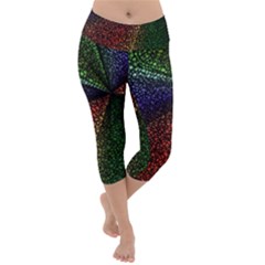 Abstract Colorful Pieces Mosaics Lightweight Velour Capri Yoga Leggings by Vaneshart